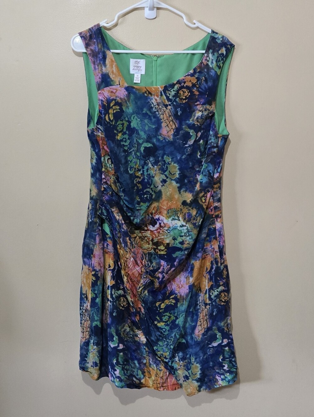 Suzi Chin For Maggy Boutique Abstract Multicolour Silk Dress